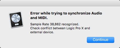 Conflict between Logic Pro and external device