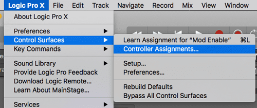 Logic Pro Control Surfaces