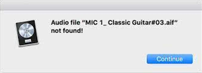 Logic Pro Audio file not found