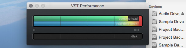 Cubase VST performance indicator overloaded