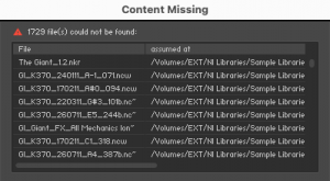 Cubase missing file error in Kontakt